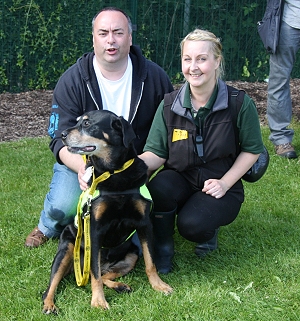 Rick Cutts, Lisa Cole From DogsTrust With Best In Show Katie